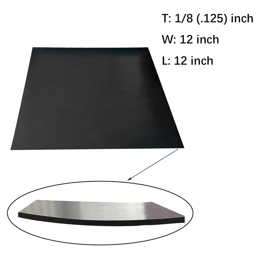 Flexible 12x12 Solid Rubber Sheet Roll - Ideal for Insulation and Noise Control