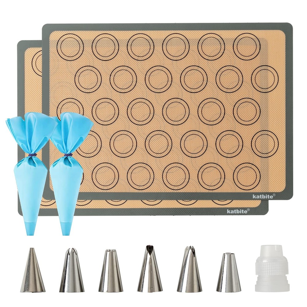 Macaron Silicone Baking Mats, Katbite Macaroons 2 Pack, 2 Pack