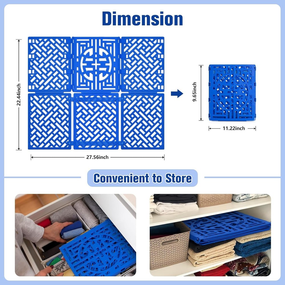 Blue Shirt Folding Board for Closet Organization