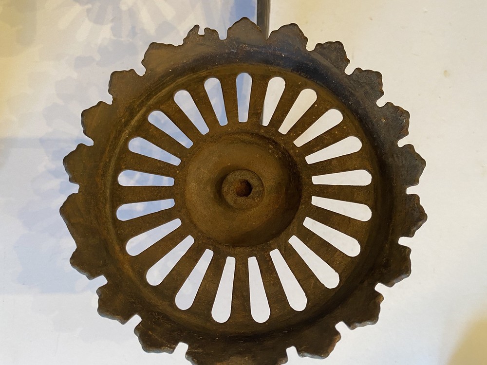 Victorian Cast Iron Double Font Oil Lamp Wall Sconce