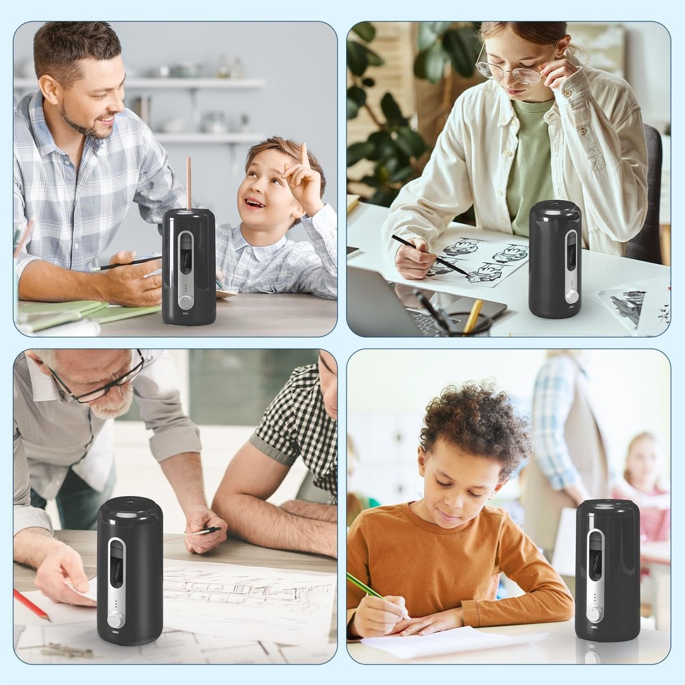 Electric Pencil Sharpener, Fully Automatic Sharpener for Black