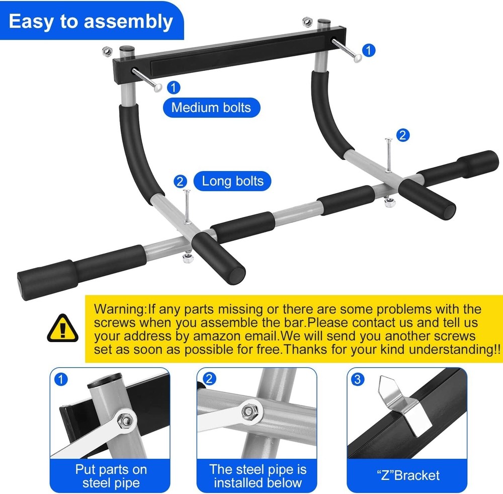 Quick Install Door Pull Up Bar – Adjustable Width for Total Upper Body Workout