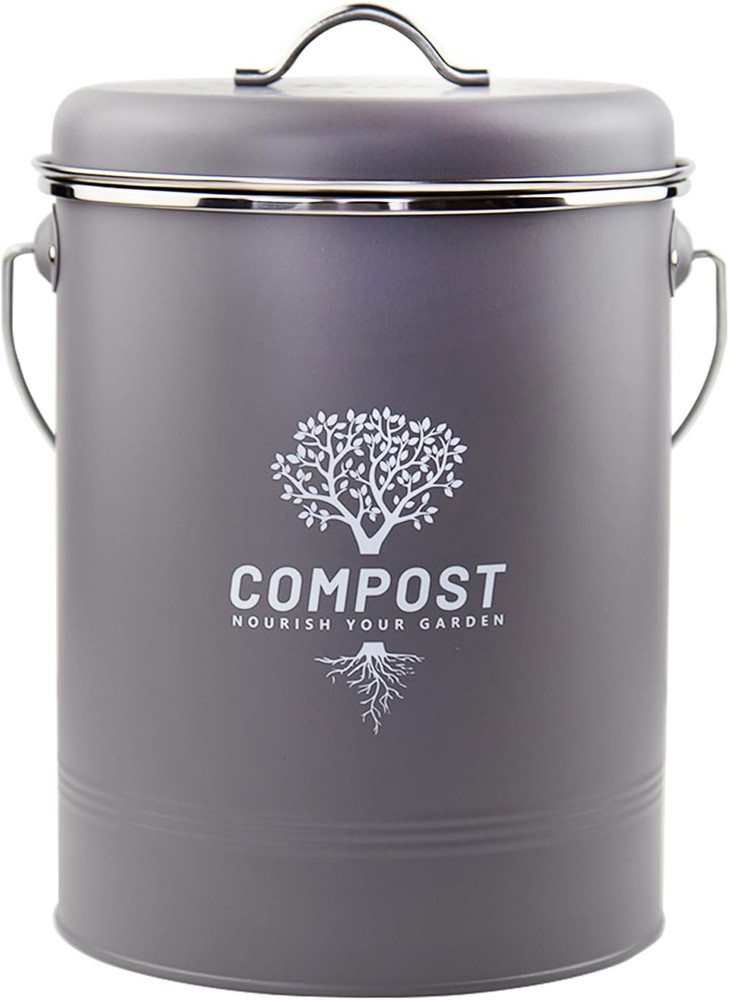 Kitchen Countertop Compost Bin, Odor Resistant Indoor Compost Bin with Lid an...