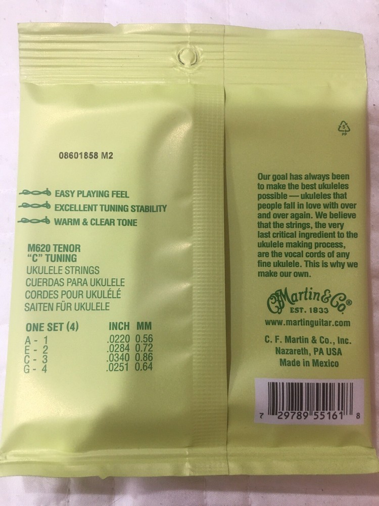 Martin Fluorocarbon Ukulele Strings Tenor