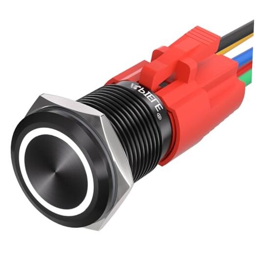 16mm Momentary Black Push Button Switch On Off Black Shell Black Shell-White