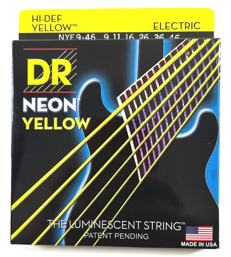 DR Strings Guitar Strings Electric Neon Yellow 09-46 Light and Heavy