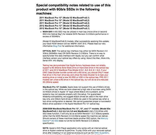 OWC Data Doubler, Optical to SATA HD Converter Bracket Solution for Mac Laptops,