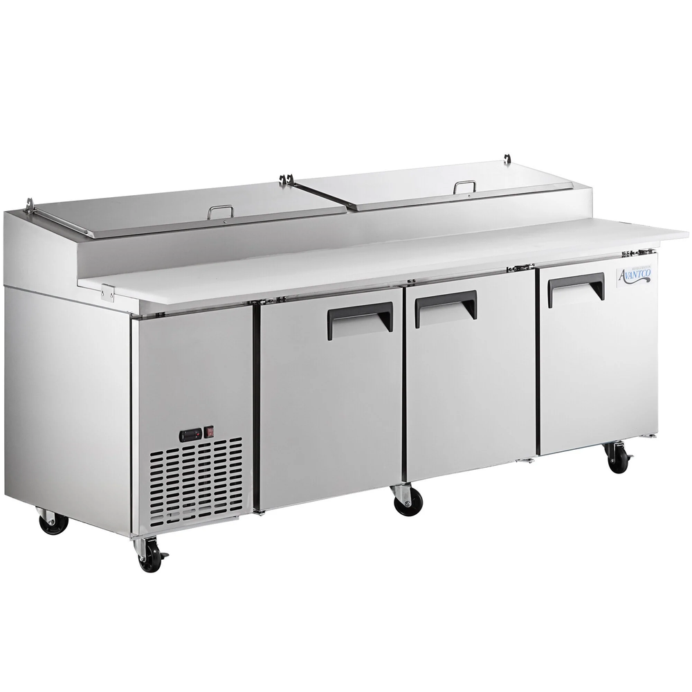 91" 3 Door Refrigerated Pizza Prep Table