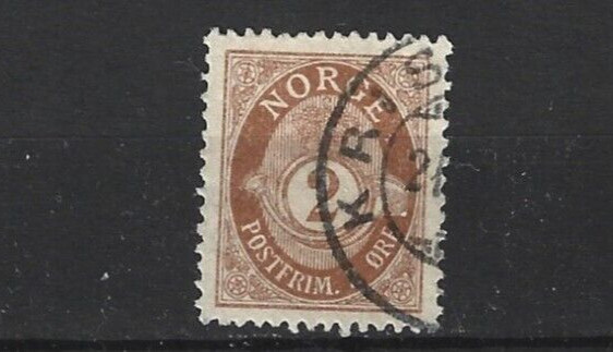 1909 NORWAY Posthorn 2 øre,  NK 97