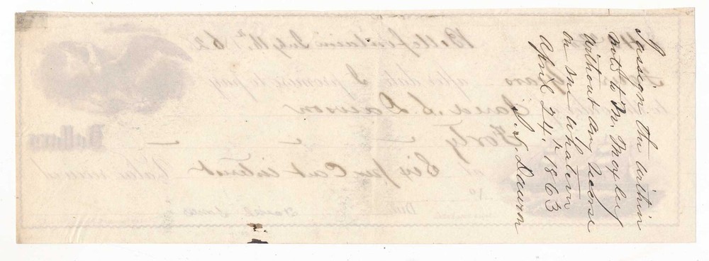 1862 Bellefontaine OH promissory note, draft, nice vignettes