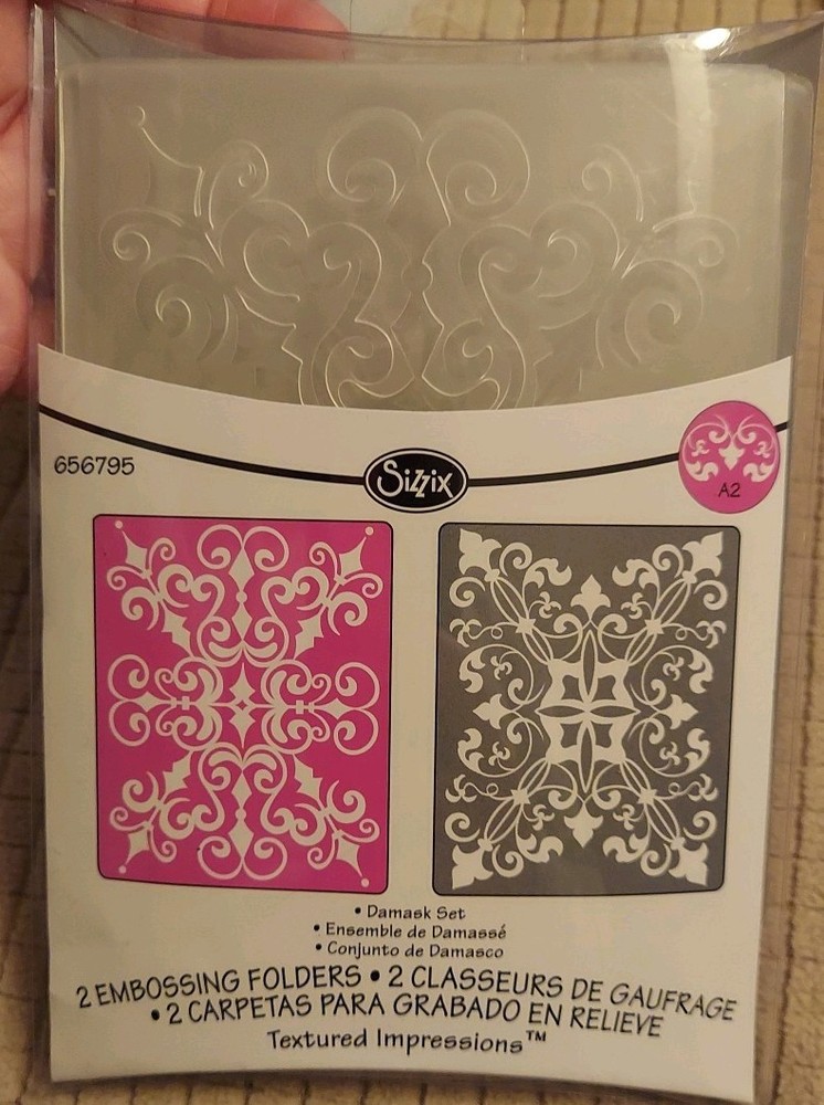 Sizzix Embossing Folders A2 Damask #3 & Damask #4 2 Folder Set