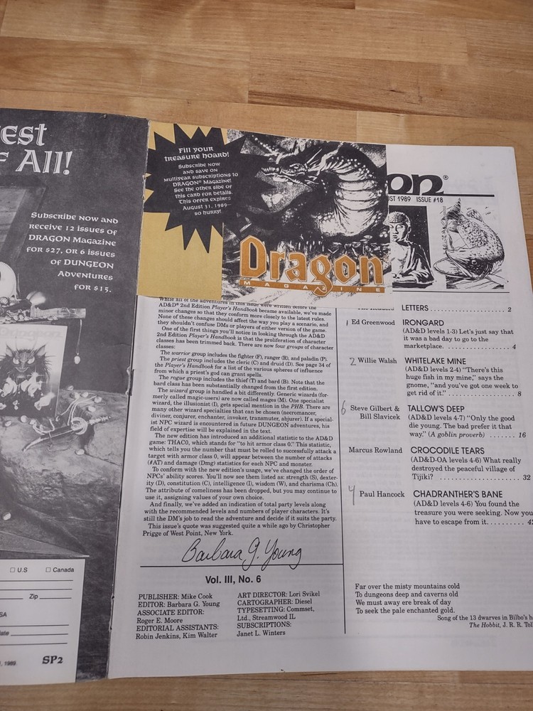 Dungeon magazine Issues # 17 & 18 D&D Dungeons Dragons