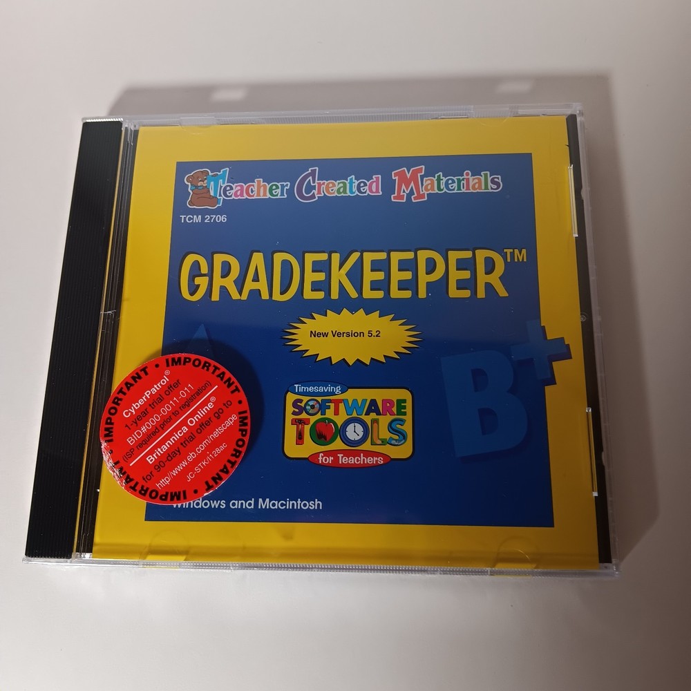 Vintage Software Tools, Gradekeeper, Teacher Created Materials Sealed CD-ROM