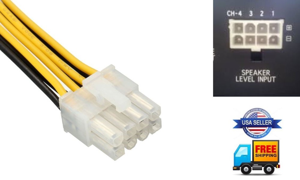 8-Pin Speaker High Level Input Plug ALPINE Amplifier MRV MRP V12 V-Power FLEX