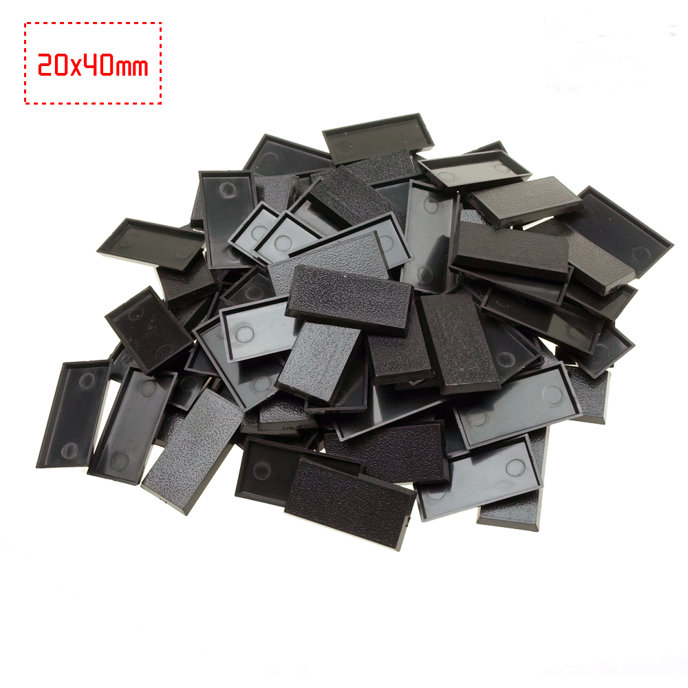 60pcs or 100pcs Wargame Warhammer Bases 40x20mm Rectangular Square Figure Base
