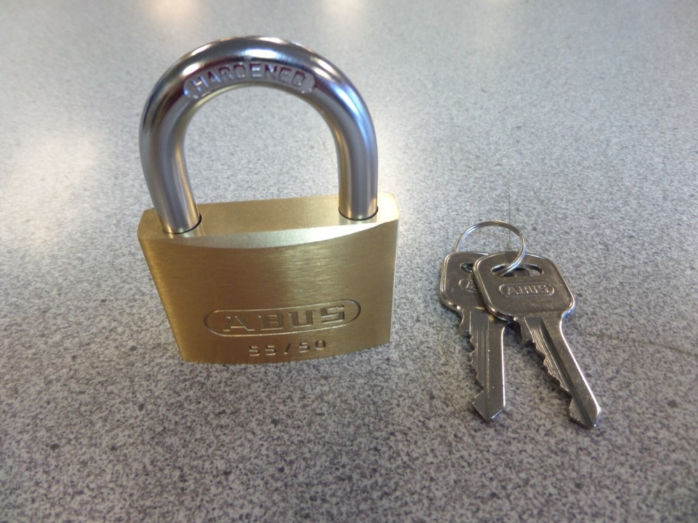 ABUS 55/50 SERIES 5 PIN BRASS BODY PADLOCK KEYED DIFFERENT