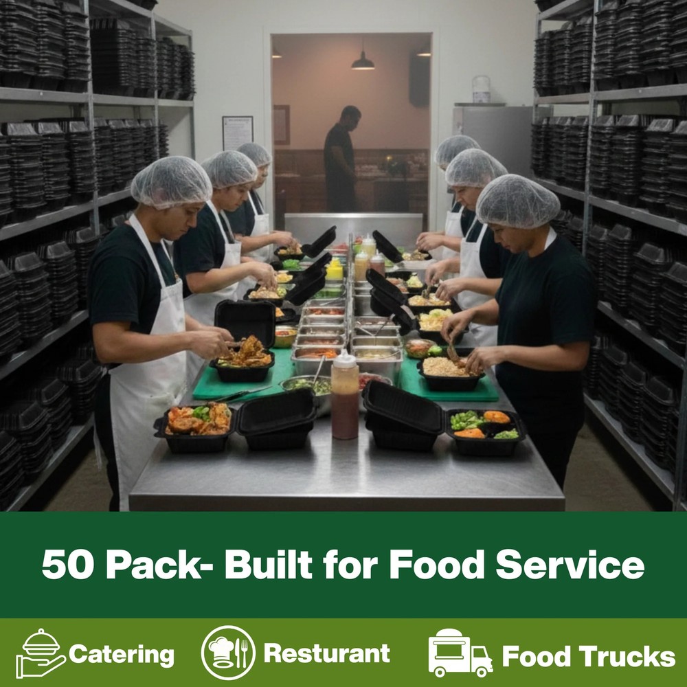 Hinged Container, Black, 6" x 6", 250pc (250/1)