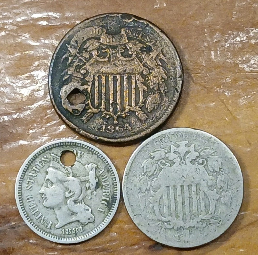 3pc. Cull U.S. Type Coin Lot #1 *2c, 3c, 5c*