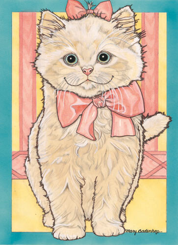Persian Cat Birthday Card 5 x 7 with Envelope