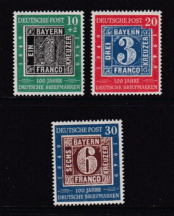 Germany 1949 Stamp Centenary set 3 SG1035-7 MINT light hinge