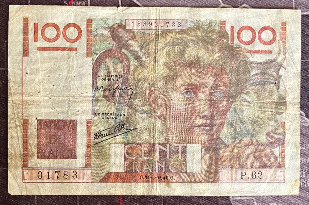 FRANCE 1946 100 FRANC NOTE