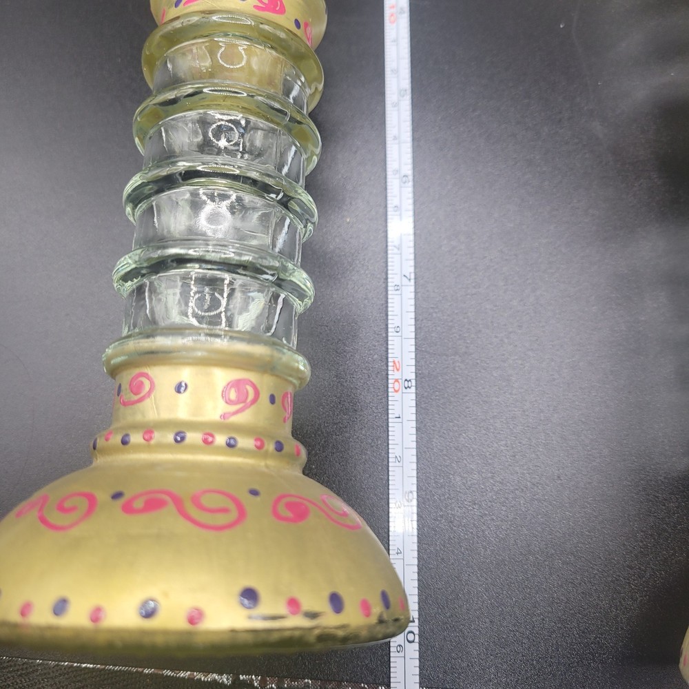 2 Funky Handpainted Vases Or Candle Holders