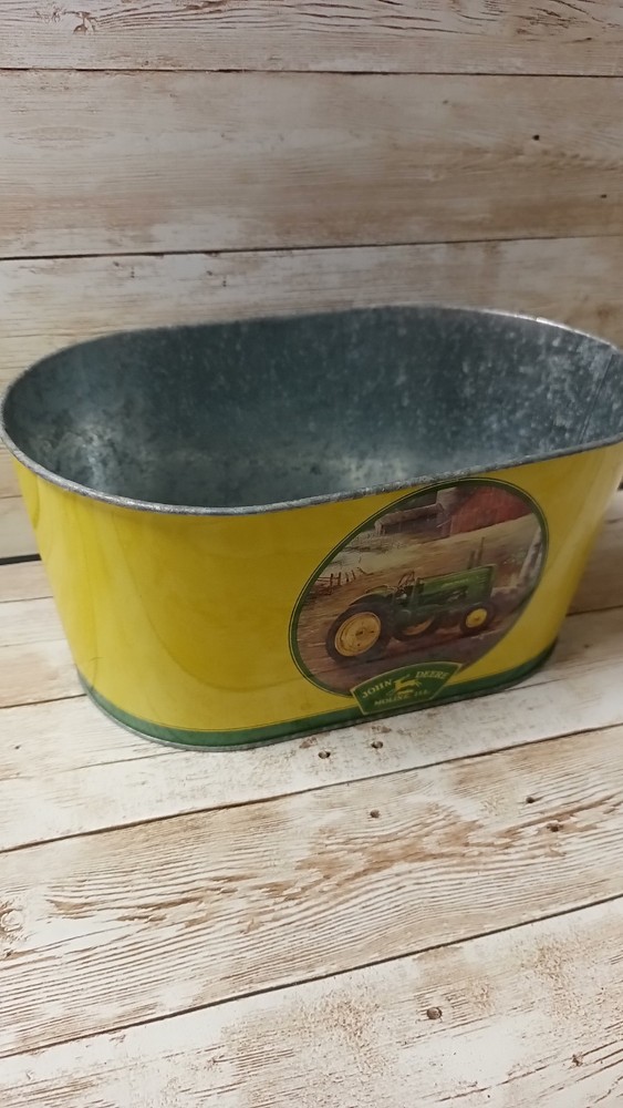 2005 John Deere Small Oval 9" tub planter storage tin