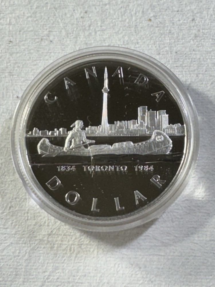 1984 Canada 1 Dollar Silver Proof Coin Toronto
