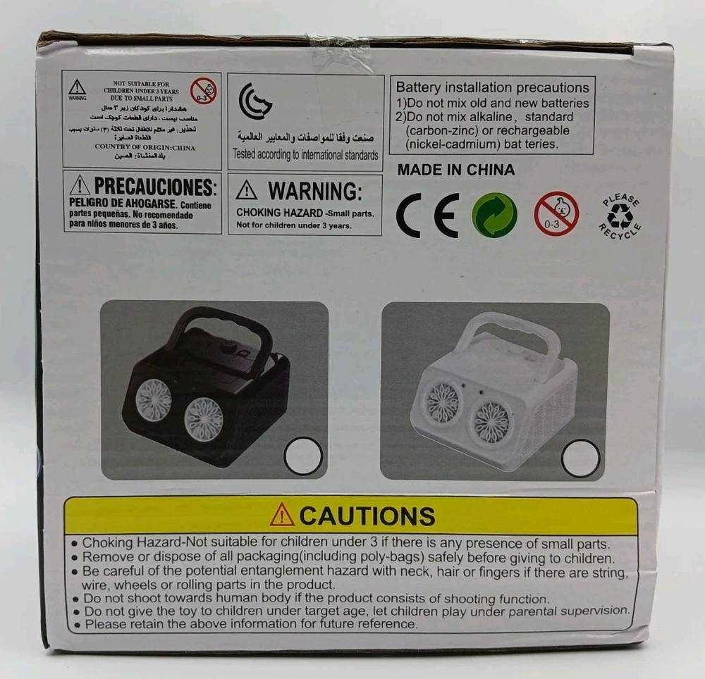 Automatic Portable Black Stage Bubble Machine Blower w/2 Fans