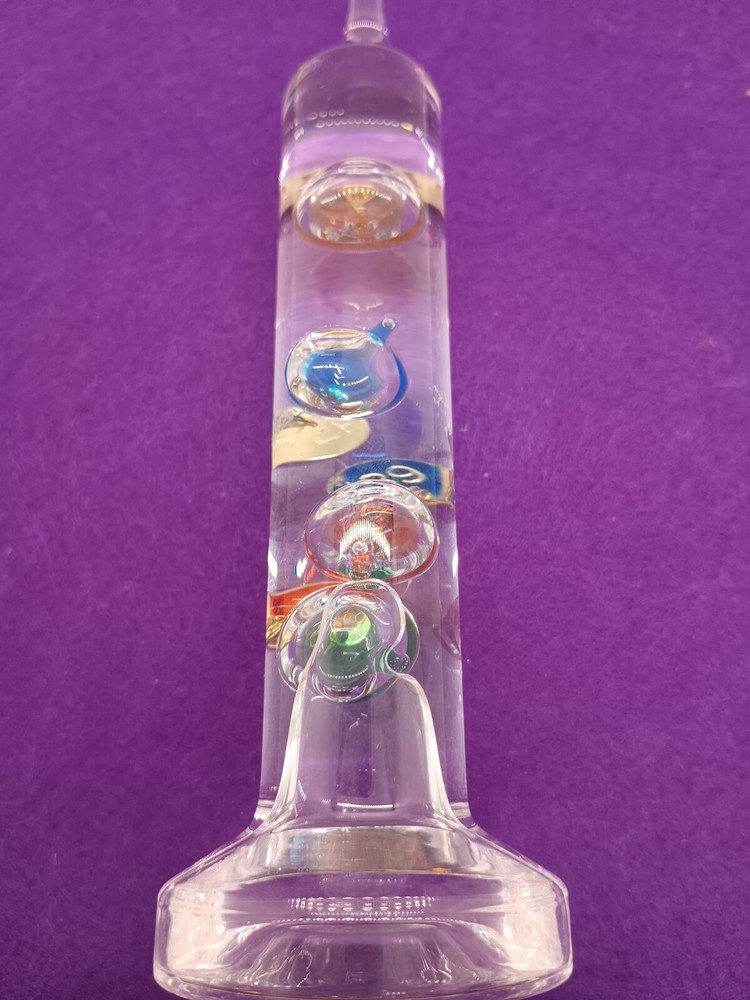 Glass Floating Sphere Thermometer With 4 Floating Temp Spheres 6 In