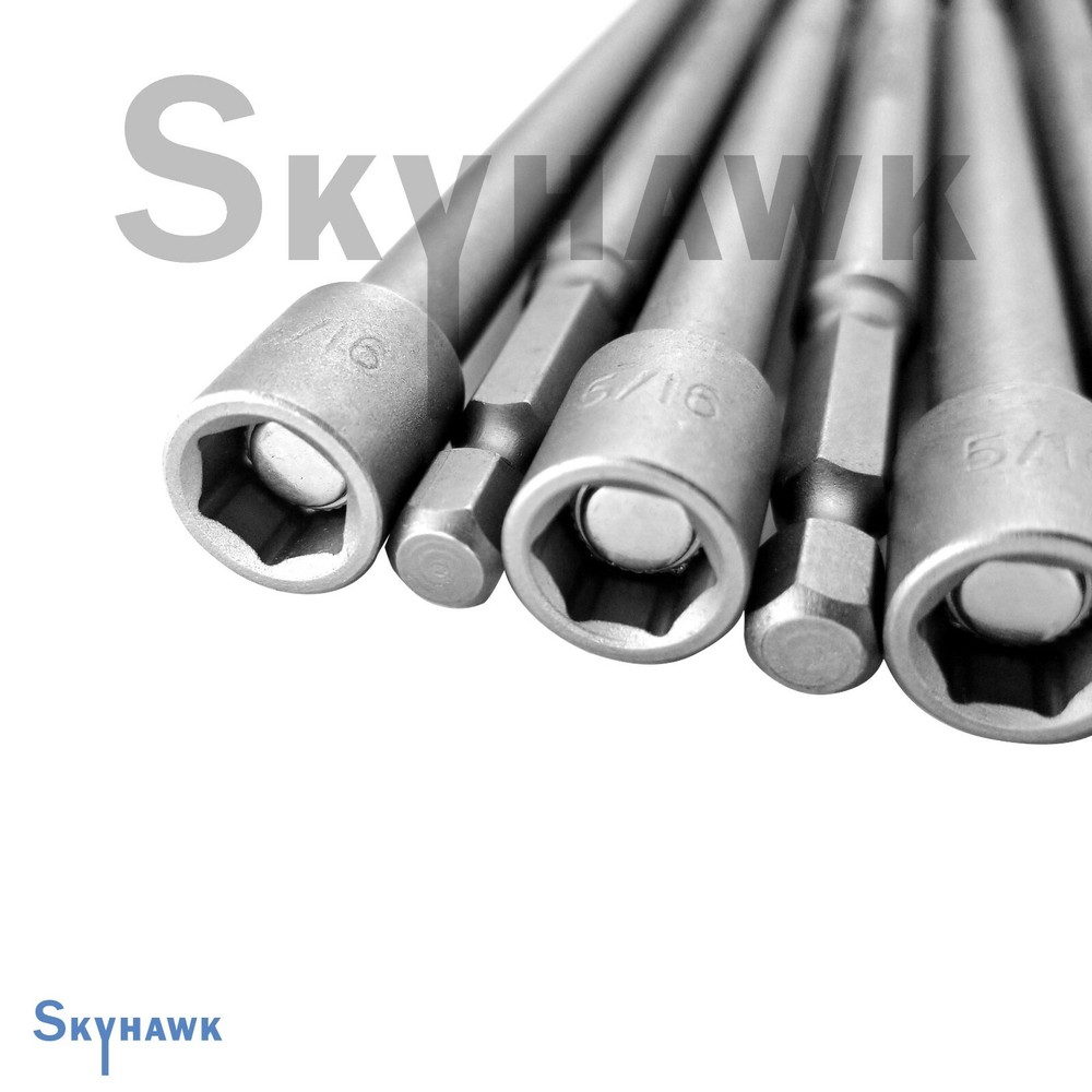 10 Pc. 5/16" x 6" Long Magnetic Nut Setter Quick Driver Release/Change Bundle