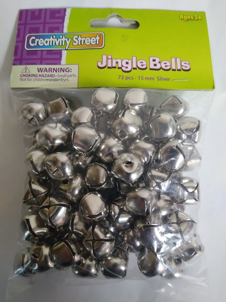 Jingle Bells, Silver, 5/8", 72 Count