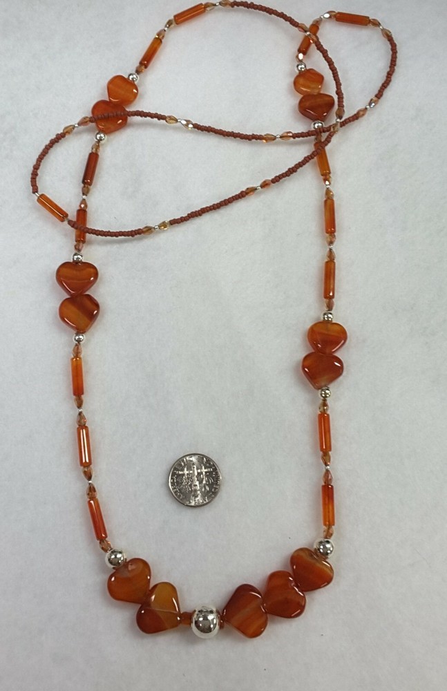 Carnelian Sterling silver, crystal artisan handcrafted gemstones