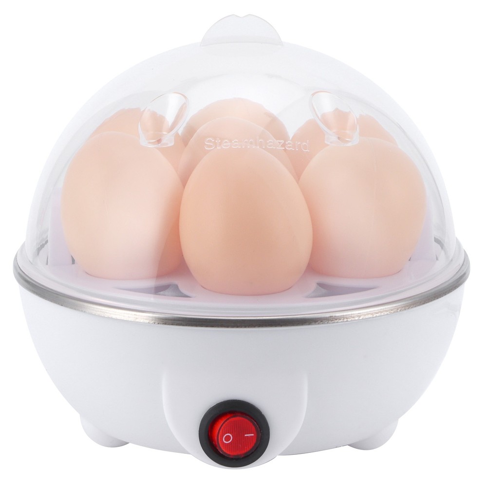 Mini Single-Layer Egg Cooker White 110V US Plug Multifunctional