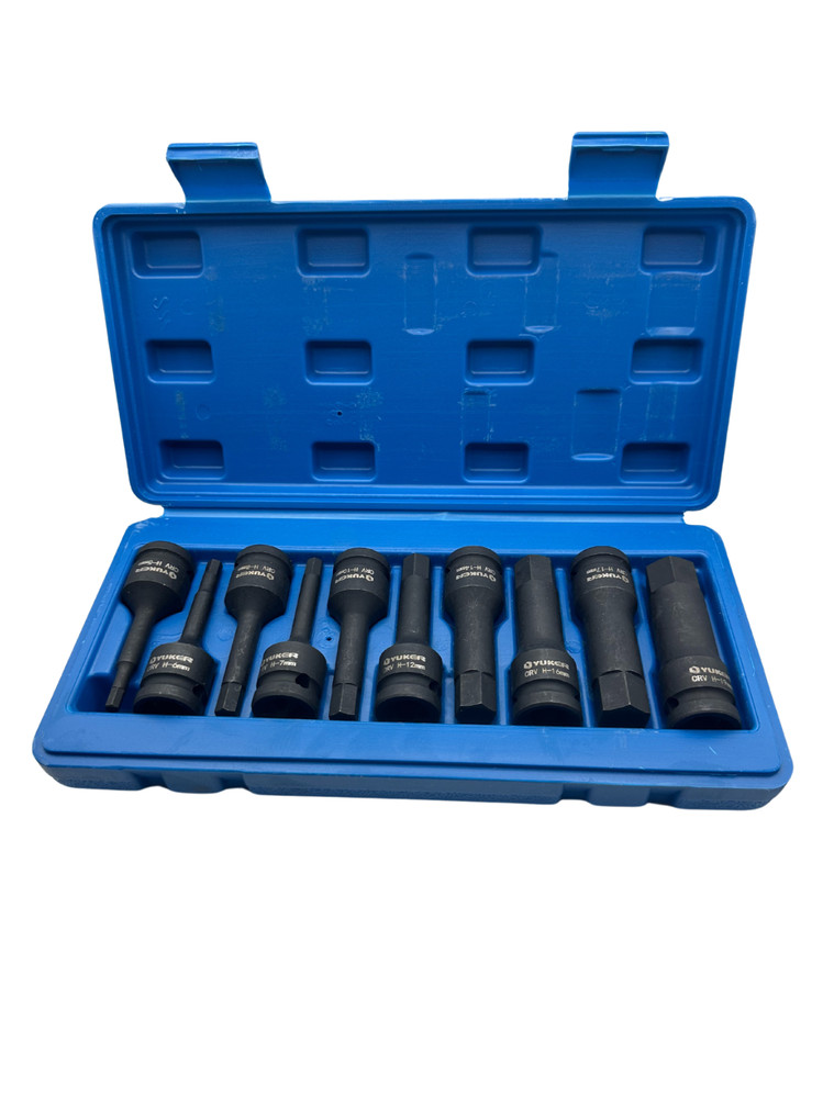 1/2'' Drive Allen / Hex Key Bit Impact Socket Set H5 - H19 Metric Deep With Case