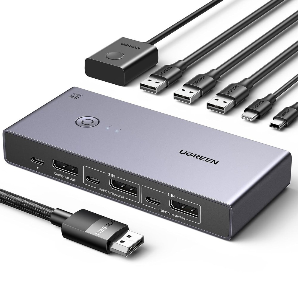 8K Displayport KVM Switch 2 Computers