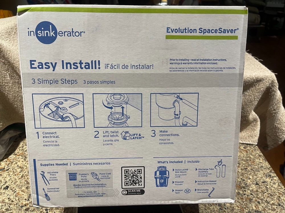 InSinkErator Evolution 5/8hp Garbage Disposal - Quiet Series - Lift & Latch