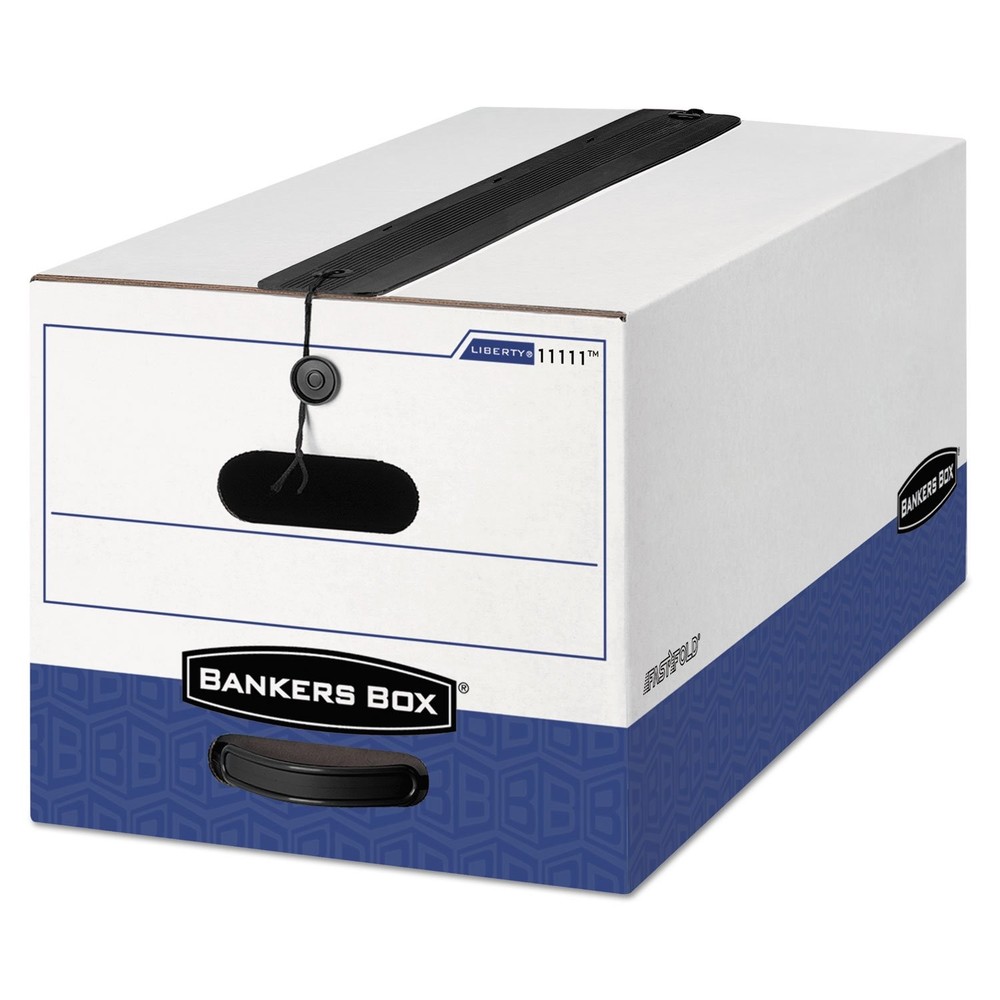 Bankers Box 12-Pack Heavy-Duty String & Button File Storage Box, FastFold Assemb