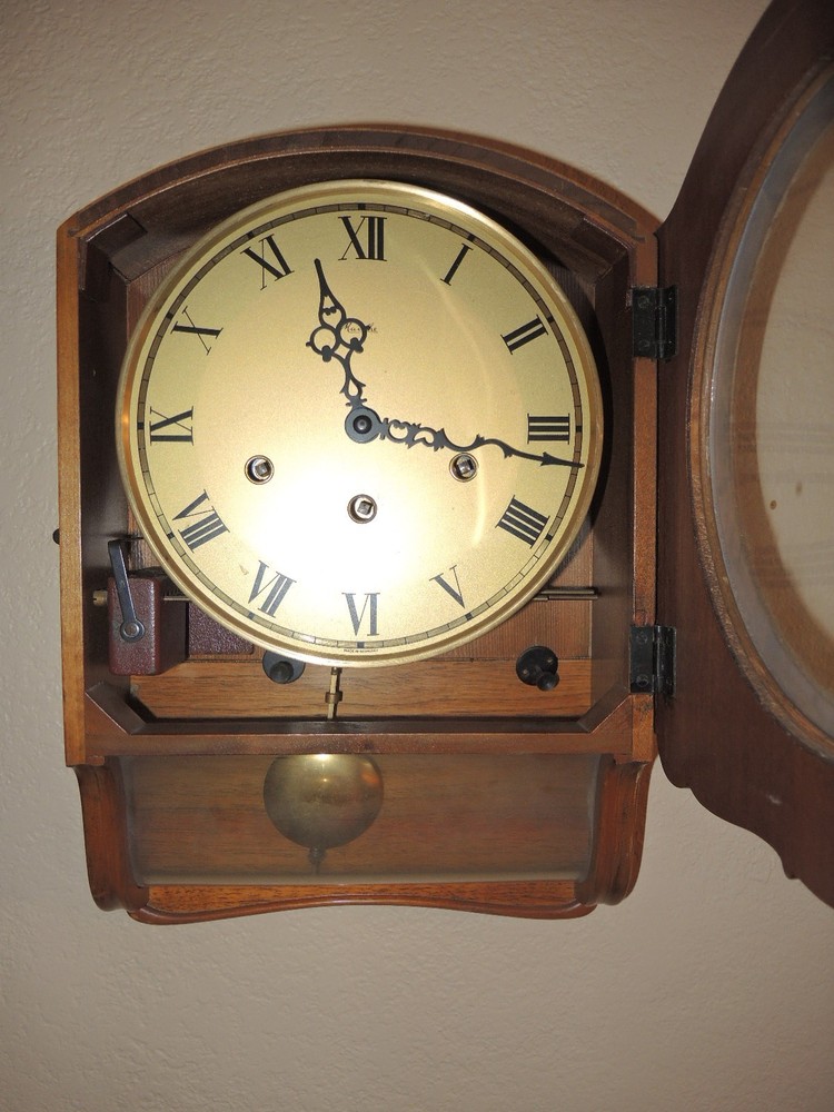 Antique Mauthe Wall Clock Runs And Stops