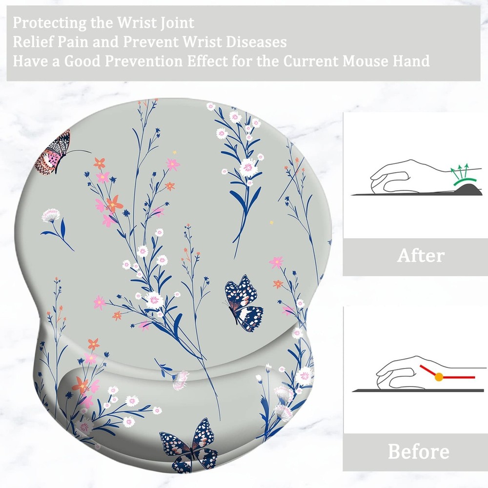 Ergonomic Wrist Support Mouse Pad - Comfortable Computer Mouse Pad with Non-S...