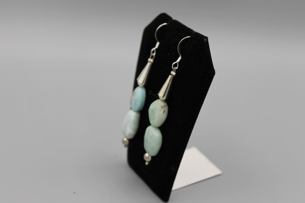 Sterling Silver and Larimar Earrings