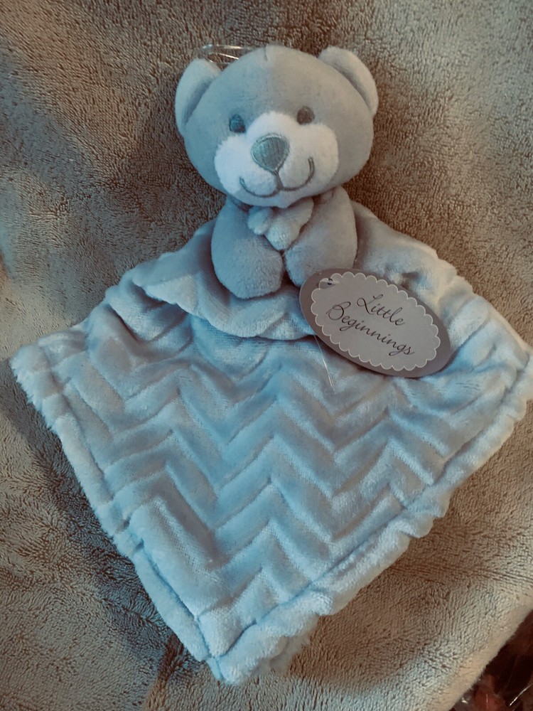 Little Beginnings Security Blanket Bear Gray Triangle Skirt Zigzag Stripe Chevro