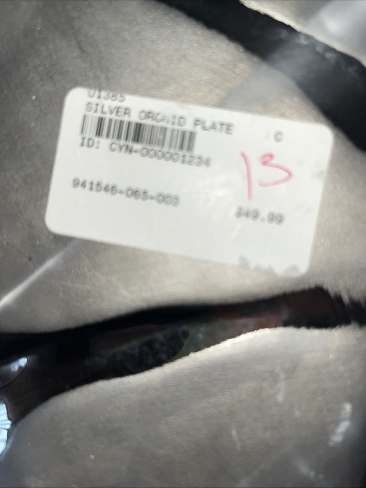 Silver Orchid Plate Large Beautiful