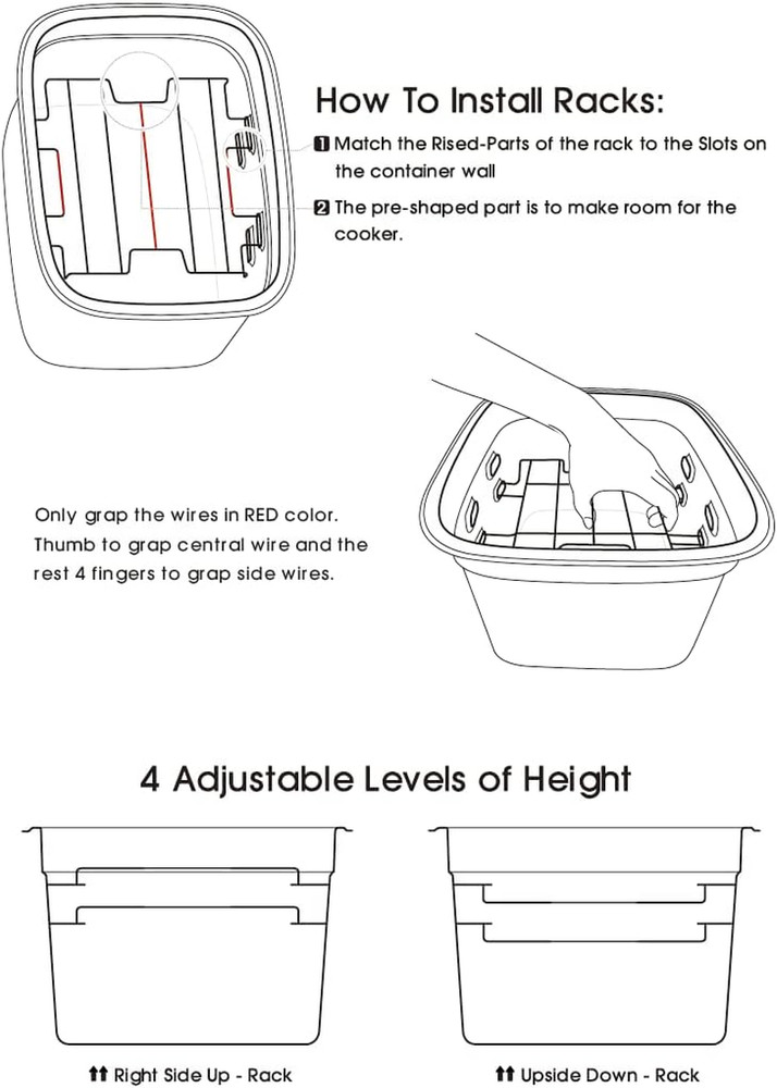 Versatile 12-Quart Sous Vide Container with Built-In Rack and Collapsible Hinged