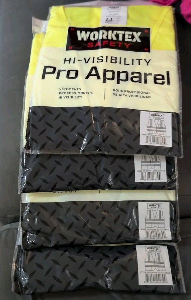 Worktex Safety Yellow Basic Ansi 107-2015 Type R Class Xtra Large 4 Pack