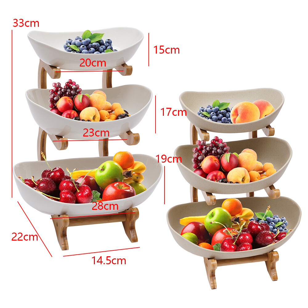 3 Tier Bowl Holder Fruit Basket Stand Kitchen Organizer Vegetables Storage Decor