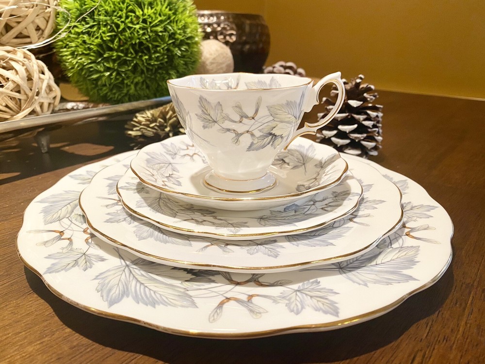 Royal Albert Silver Maple 5 Piece Place Settings England Bone China