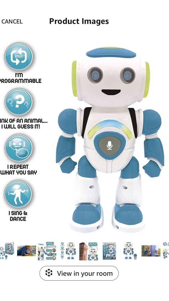 Lexibook Powerman Jr. Smart Interactive Robot Programmable Remote Control New