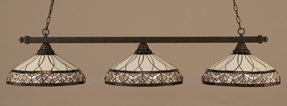 Toltec 803-DG-948 Square 3 Bulbs Bar Billiards Pool Table Island Light