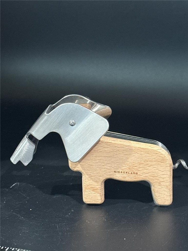 Kikkerland Elephant Beech Wood 4" Stainless Corkscrew New